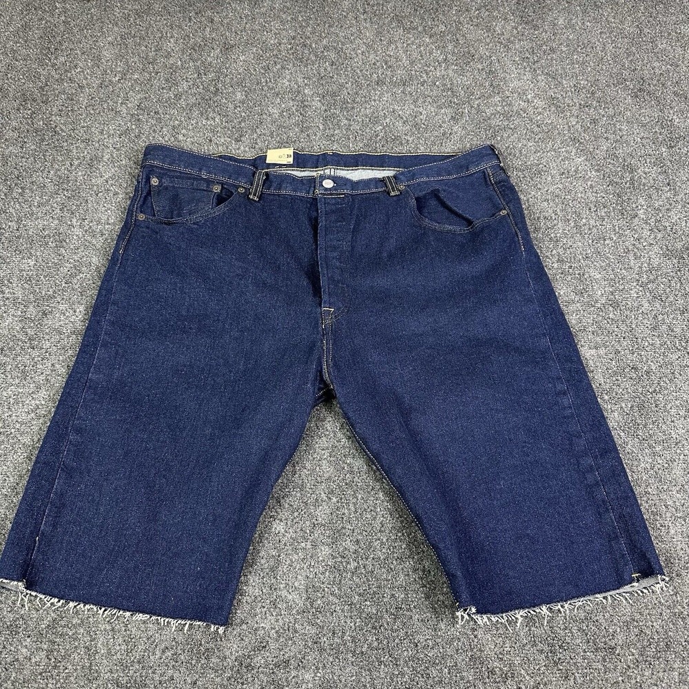 Levis 501 Jeans Shorts Mens 42‎ Blue Cut Off Button Fly Casual Jorts Grunge READ